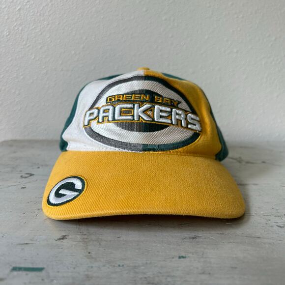 Vintage NFL Green Bay Packers color block embroidered football 90s Y2K hat - Picture 4 of 15